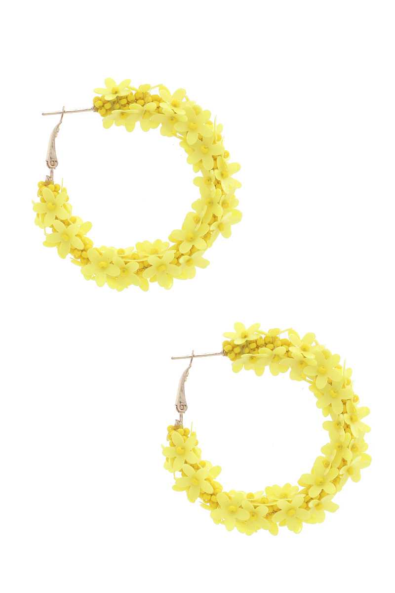 Flower Sequin Hoop Earring - Absolute Fashion 2020