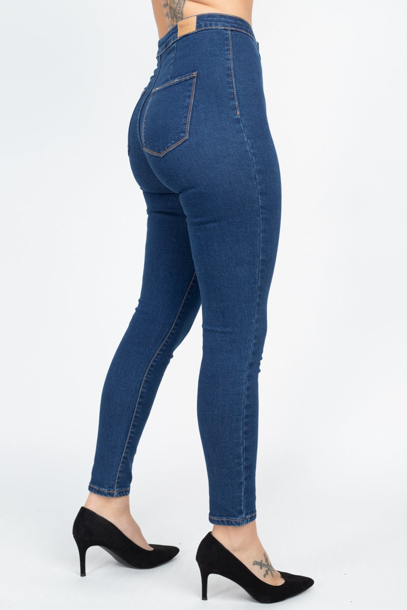 High Waist Zippered Denim - Absolute Fashion 2020