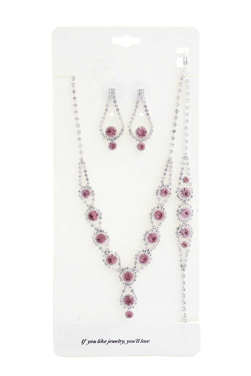 Elegant Rhinestone Bracelet Necklace Set - Absolute Fashion 2020