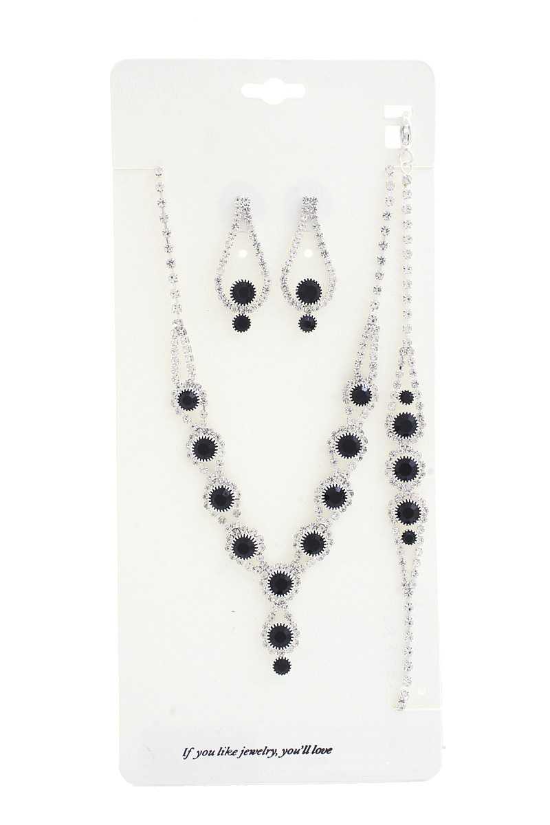 Elegant Rhinestone Bracelet Necklace Set - Absolute Fashion 2020