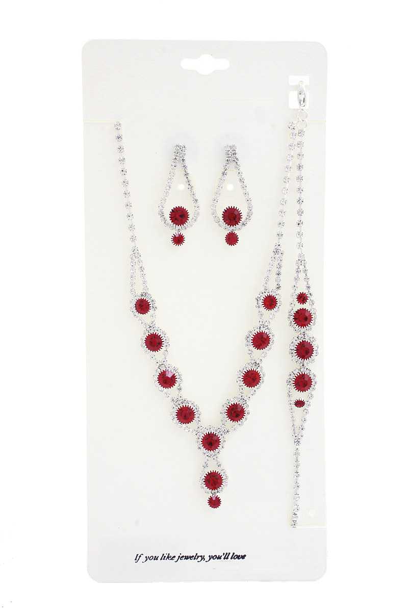 Elegant Rhinestone Bracelet Necklace Set - Absolute Fashion 2020