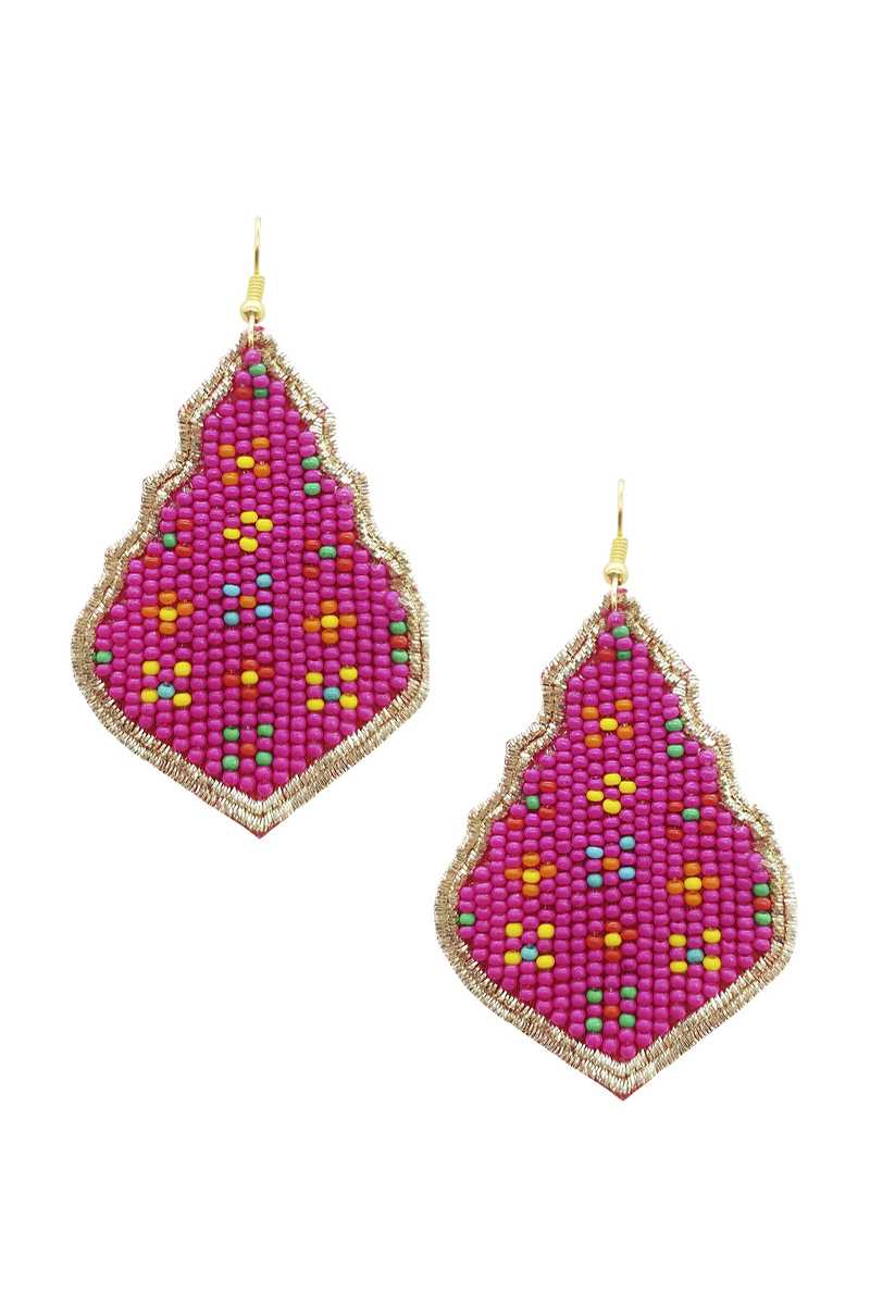 Seed Bead Pattern Dangle Earring - Absolute Fashion 2020