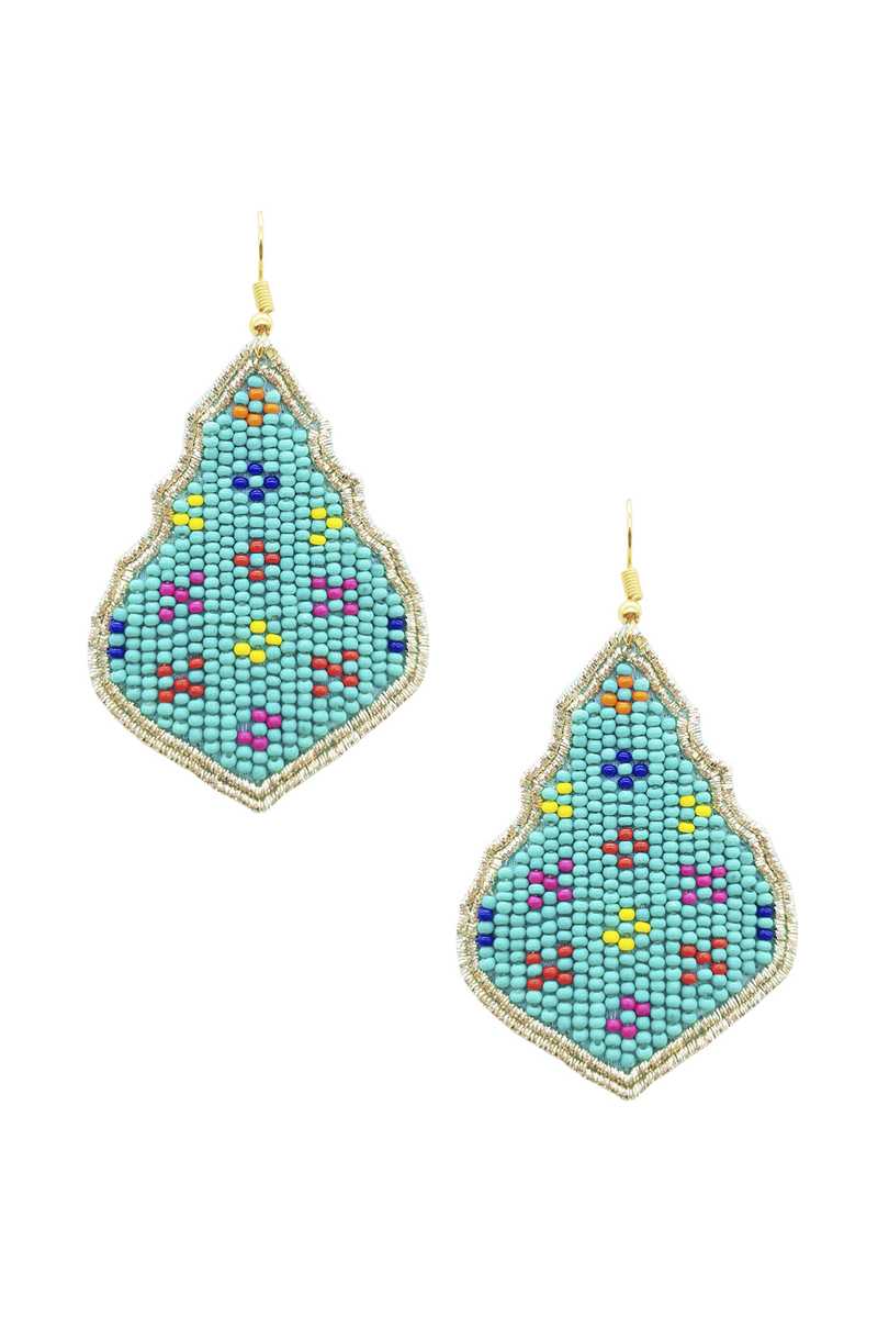 Seed Bead Pattern Dangle Earring - Absolute Fashion 2020