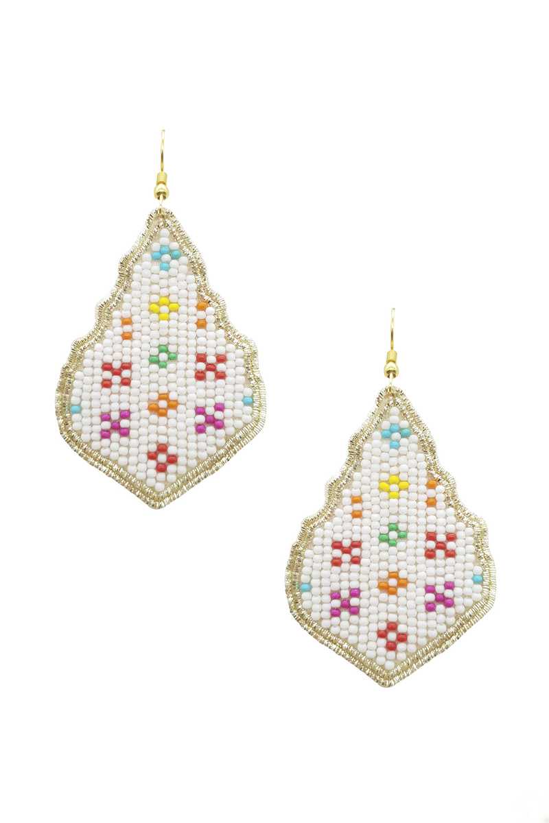 Seed Bead Pattern Dangle Earring - Absolute Fashion 2020