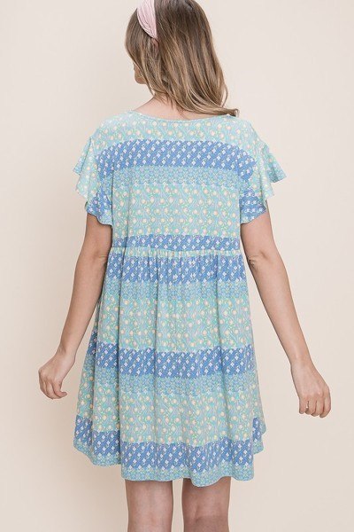 Cute And Flirty Floral Printed Babydoll Mini Dress - Absolute Fashion 2020