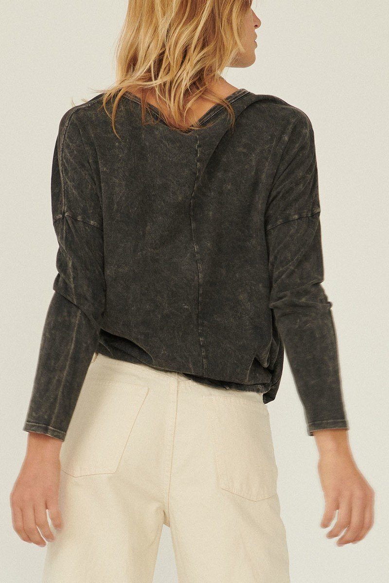 A Mineral Washed Knit Top - Absolute Fashion 2020