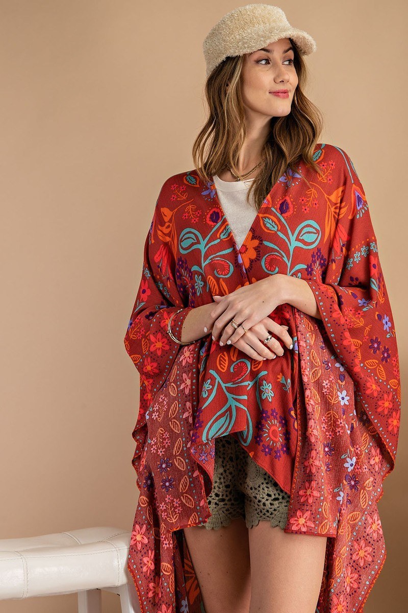 Scarf Printed Rayon Crepon Kimono - Absolute Fashion 2020