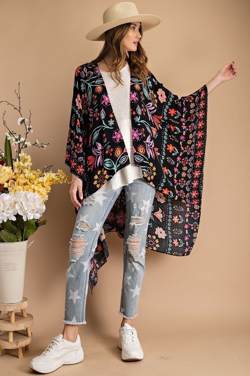 Scarf Printed Rayon Crepon Kimono - Absolute Fashion 2020