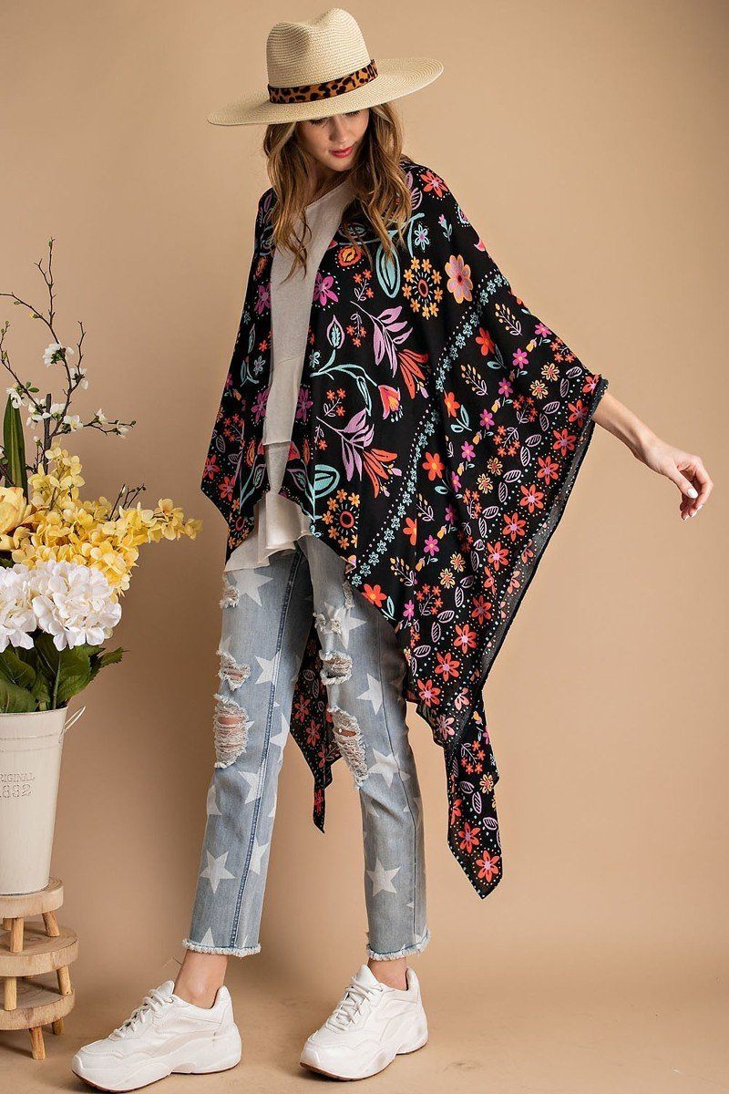 Scarf Printed Rayon Crepon Kimono - Absolute Fashion 2020