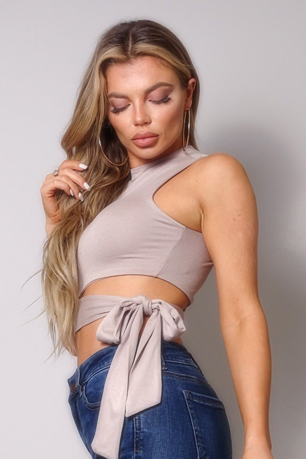 Sleeveless Cutout Side Tie Basic Top - Absolute Fashion 2020