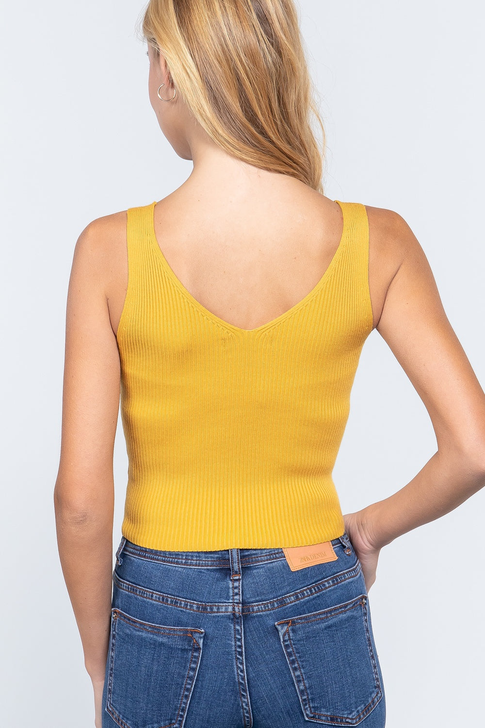 Slvless Shirring Tie Rib Sweater Top - Absolute Fashion 2020