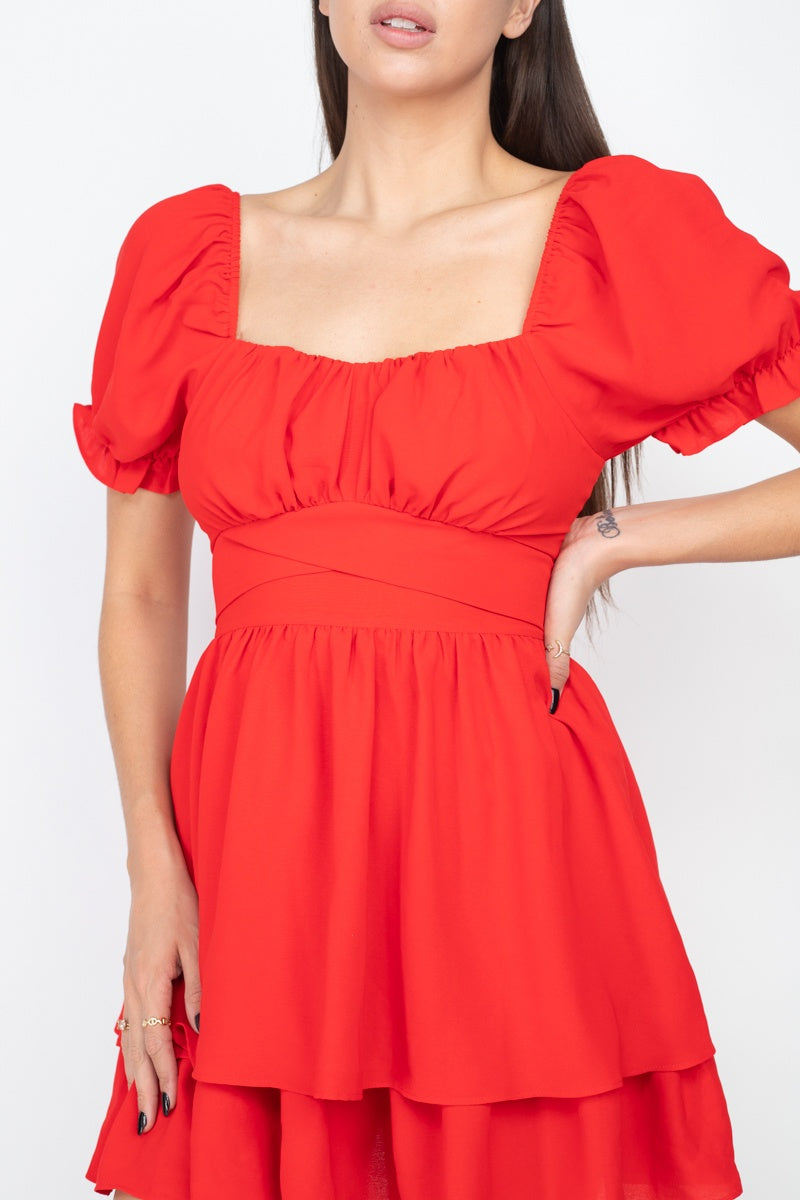 Puff Sleeves Frill Dress - Absolute Fashion 2020