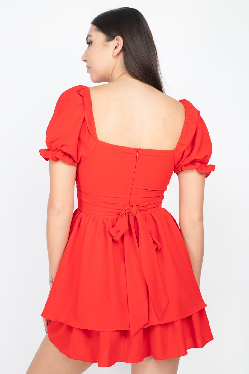 Puff Sleeves Frill Dress - Absolute Fashion 2020