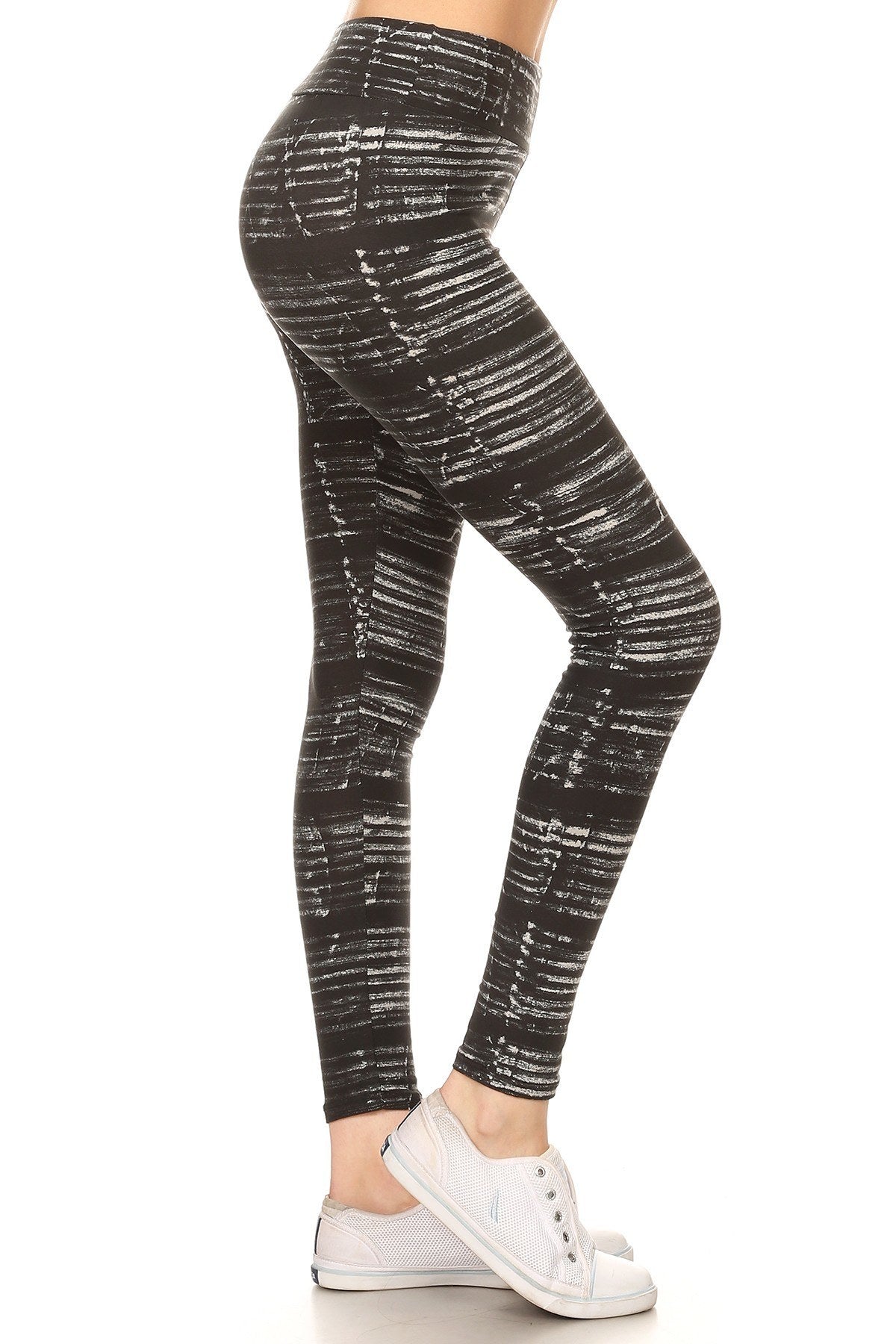 Yoga Style Banded Lined Multicolor Print, Full Length Leggings In A Slim Fitting Style With A Banded High Waist - Absolute Fashion 2020