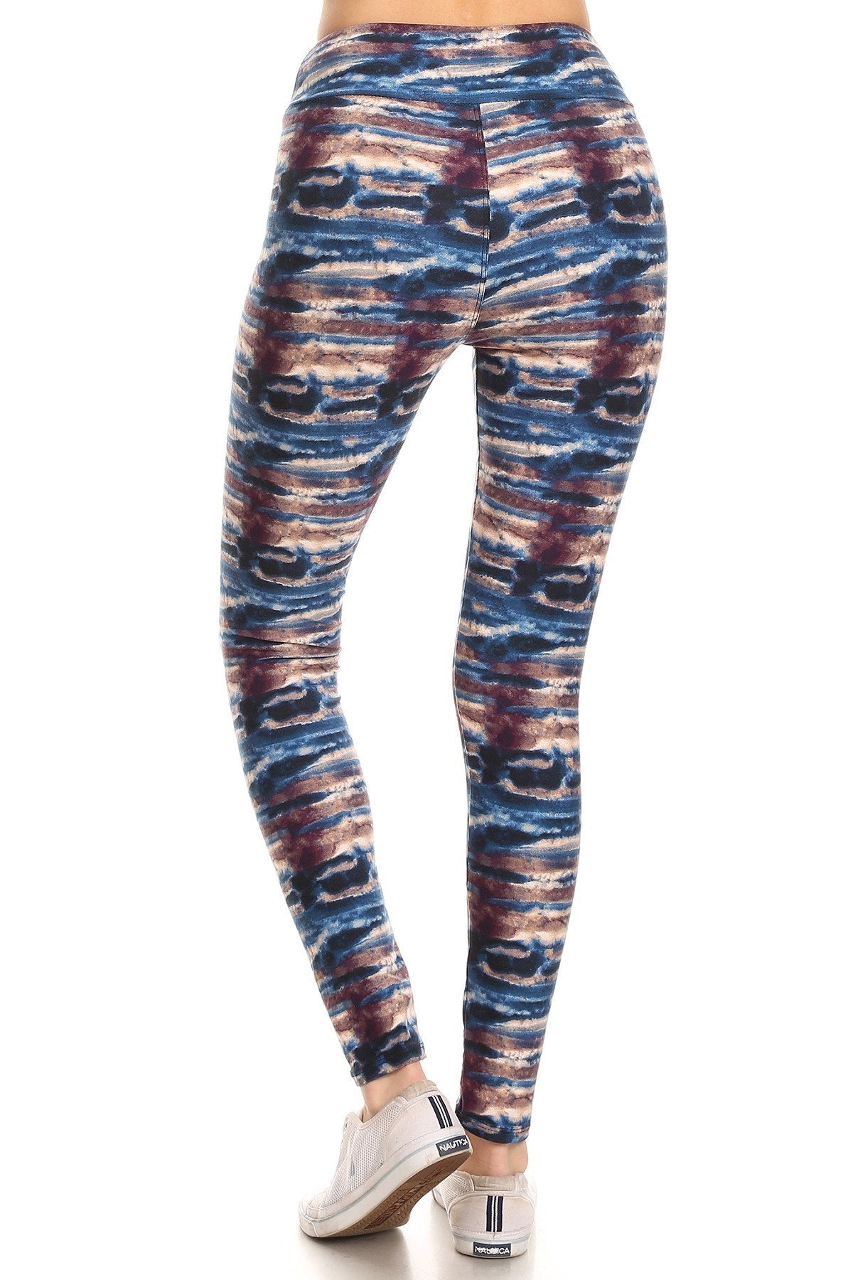 Yoga Style Banded Lined Tie Dye Printed Knit Legging With High Waist - Absolute Fashion 2020