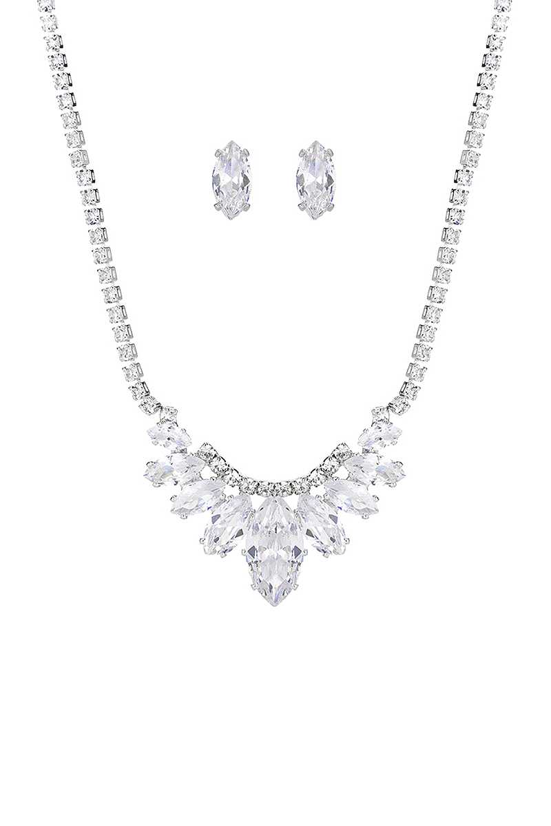Stylish Crystal Rhinestone Necklace And Earring Set - Absolute Fashion 2020