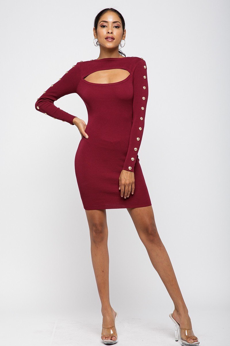 Button Down Sleeves Mini Dress - Absolute Fashion 2020