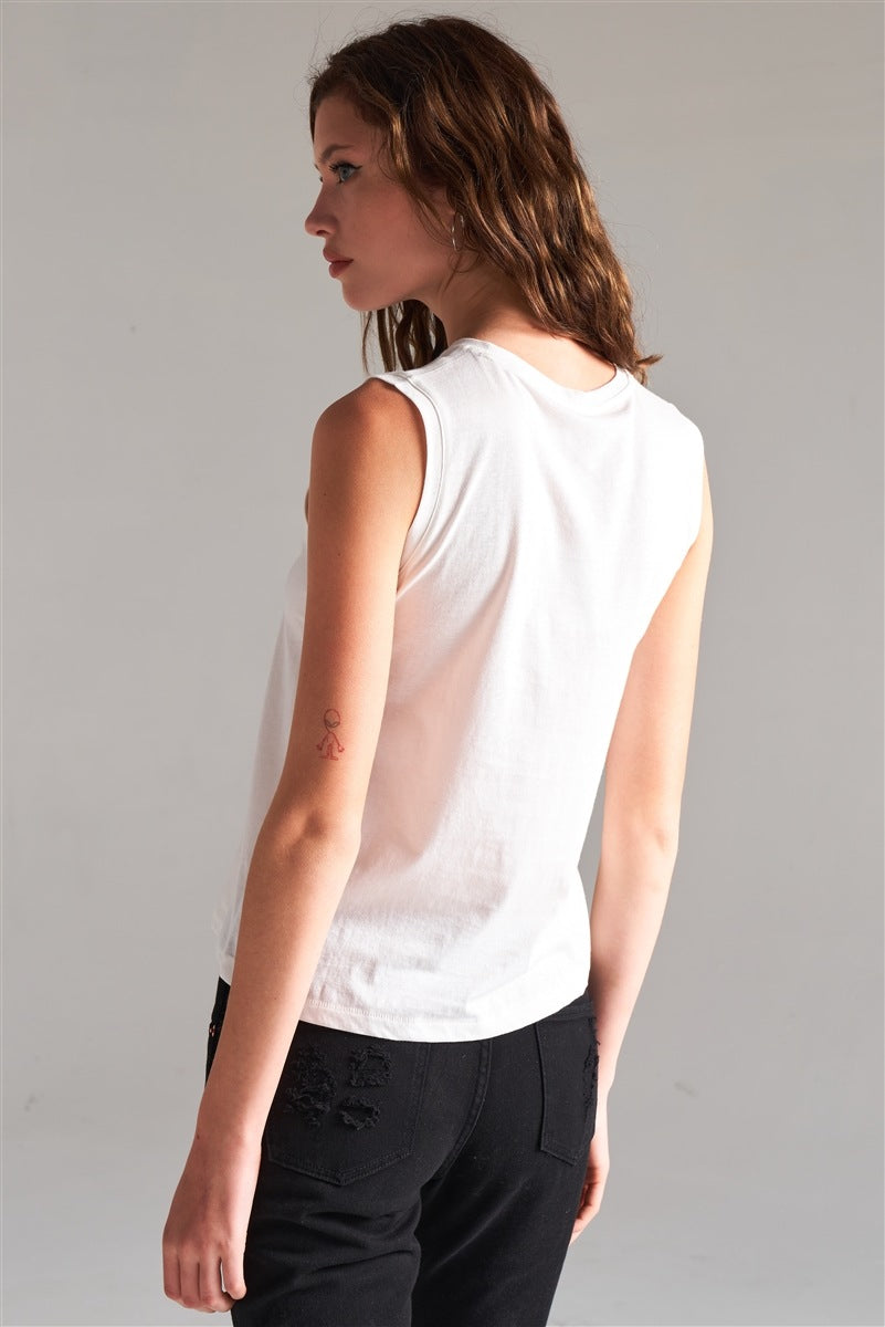 Solid Sleeveless Round Neck Basic Tank Top - Absolute Fashion 2020