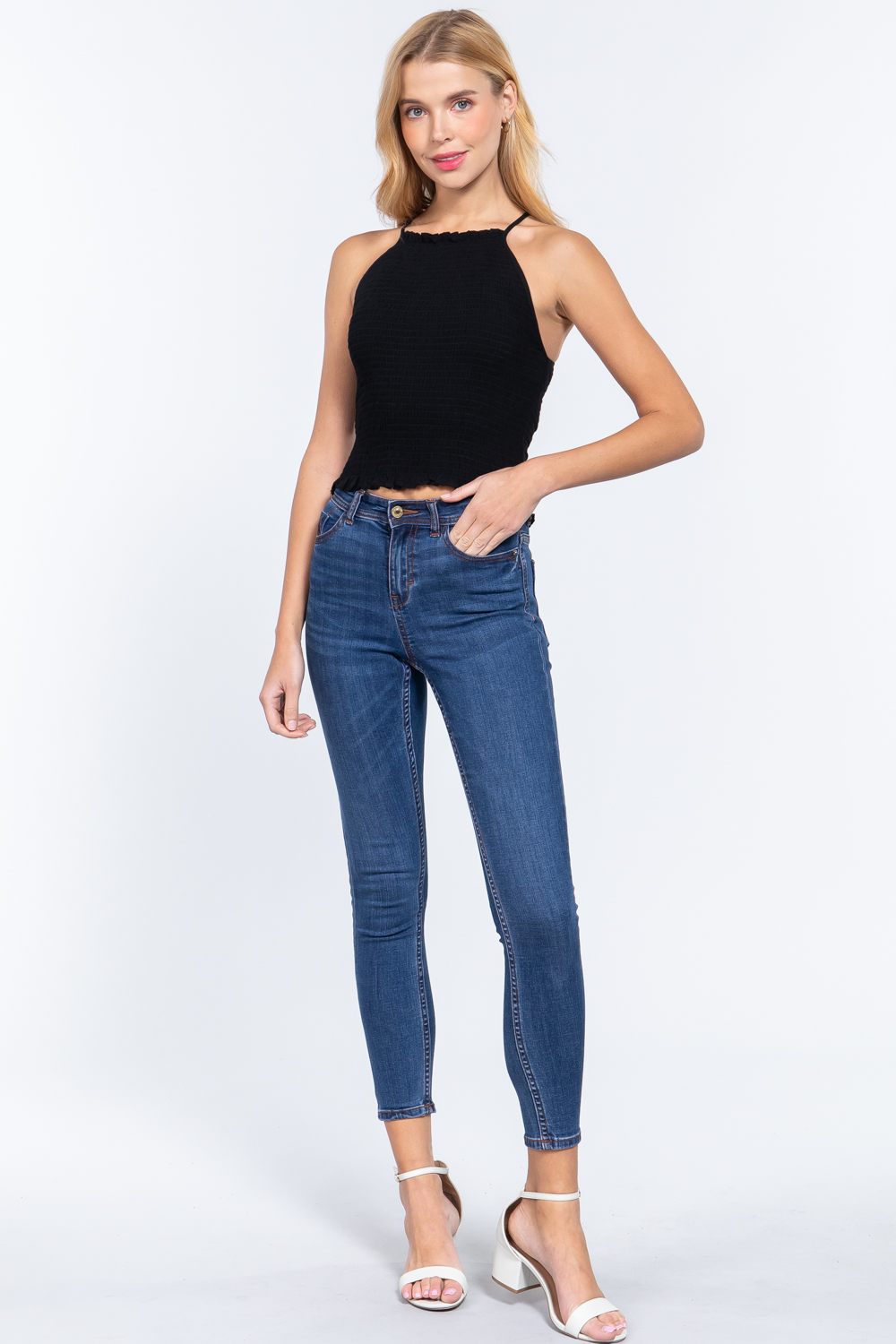 Smocking Detail Cami Woven Top - Absolute Fashion 2020