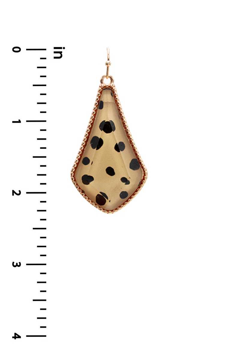 Animal Print Metal Tear Shape Earring - Absolute Fashion 2020