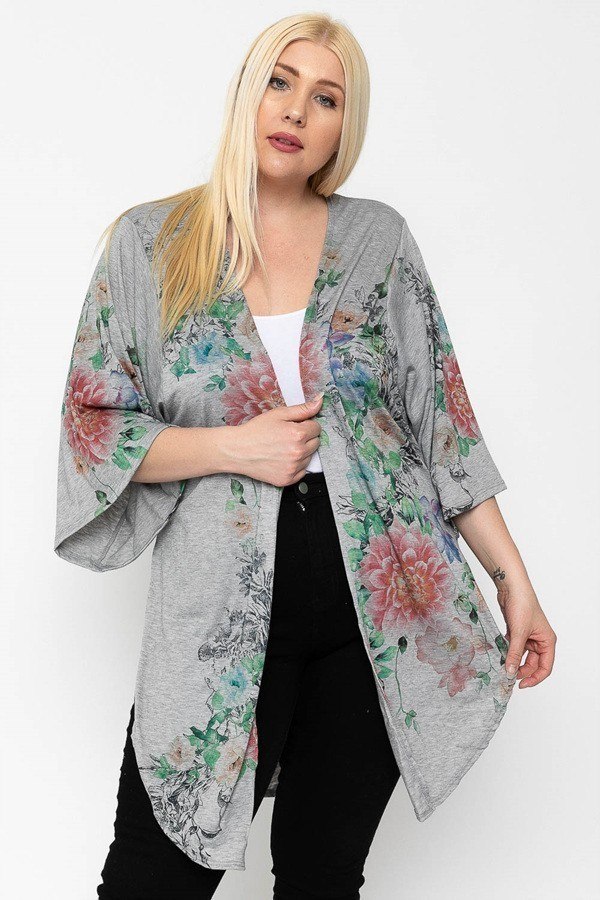 Floral Print, Long Body Cardigan - Absolute Fashion 2020