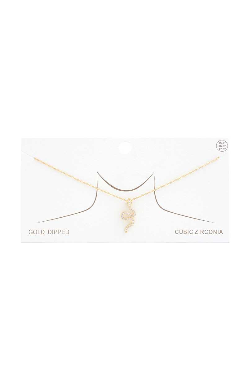 Rhinestone Snake Charm Necklace - Absolute Fashion 2020