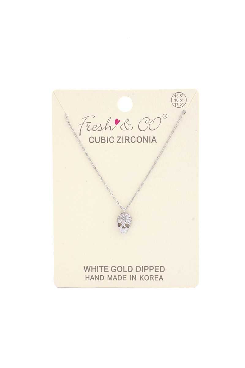 Dainty Rhinestone Skull Necklace - Absolute Fashion 2020