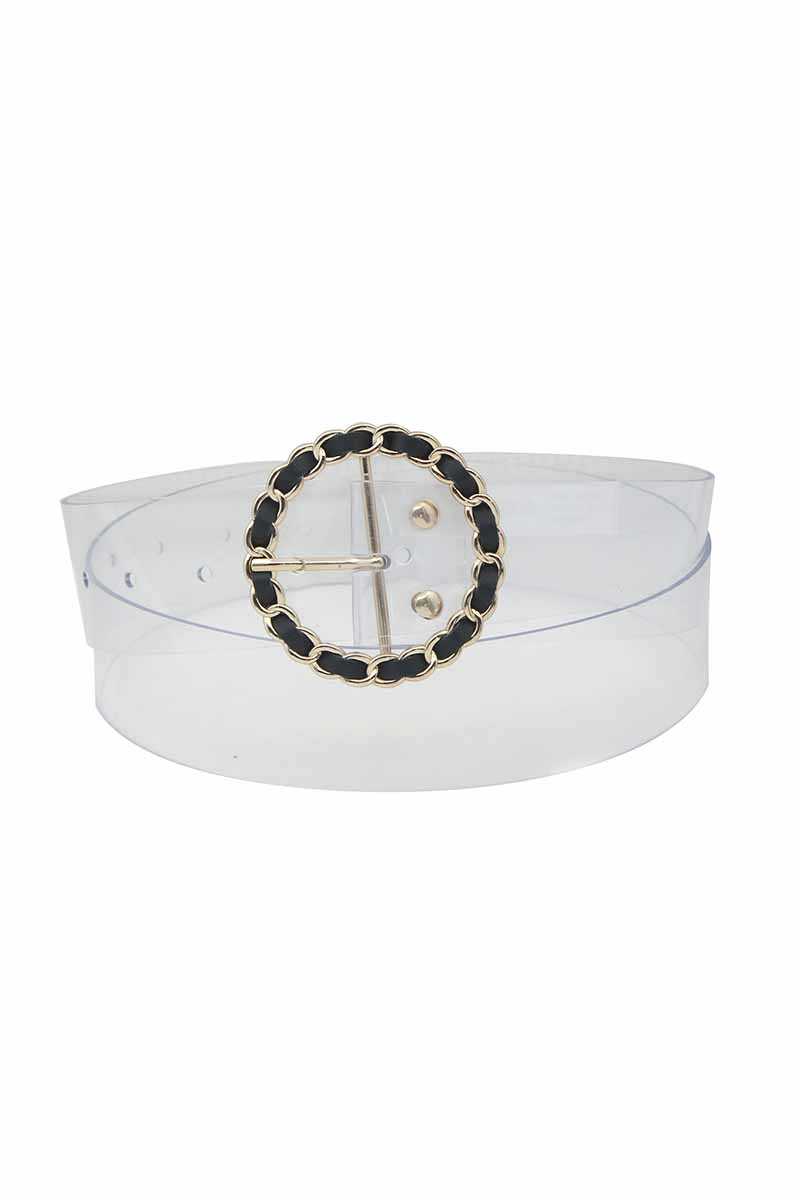 Pu Looped Circle Chain Buckle Belt - Absolute Fashion 2020