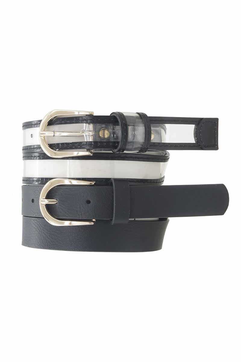 Black Clear & Color Duo Belt Set - Absolute Fashion 2020