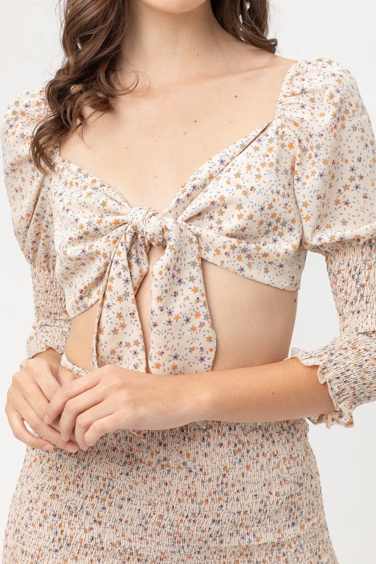 Front Tie Woven Printed Top - Absolute Fashion 2020