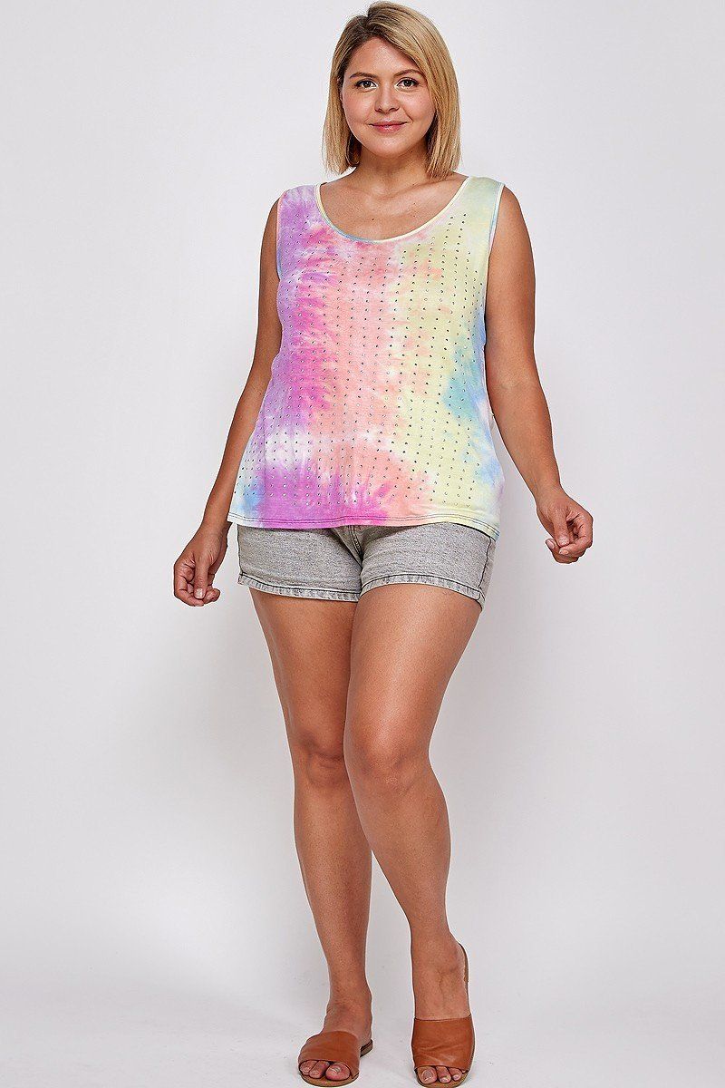 Tie Dye Tank With Studded Detail To - Absolute Fashion 2020