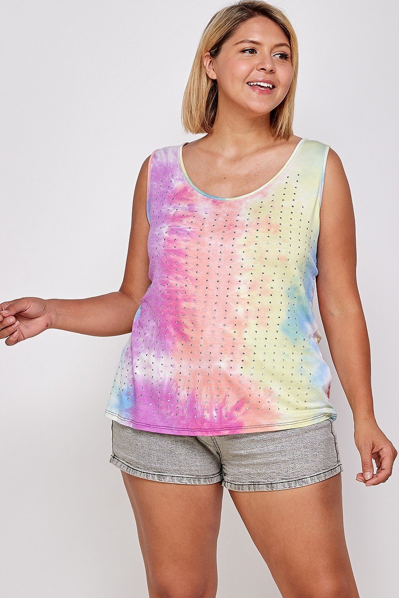 Tie Dye Tank With Studded Detail To - Absolute Fashion 2020