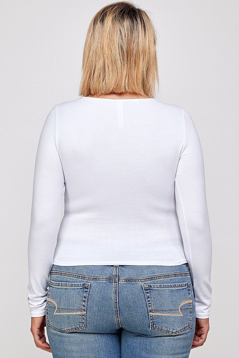 Solid Round Neck Top, With Long Sleeves, And Cut-out Detail - Absolute Fashion 2020
