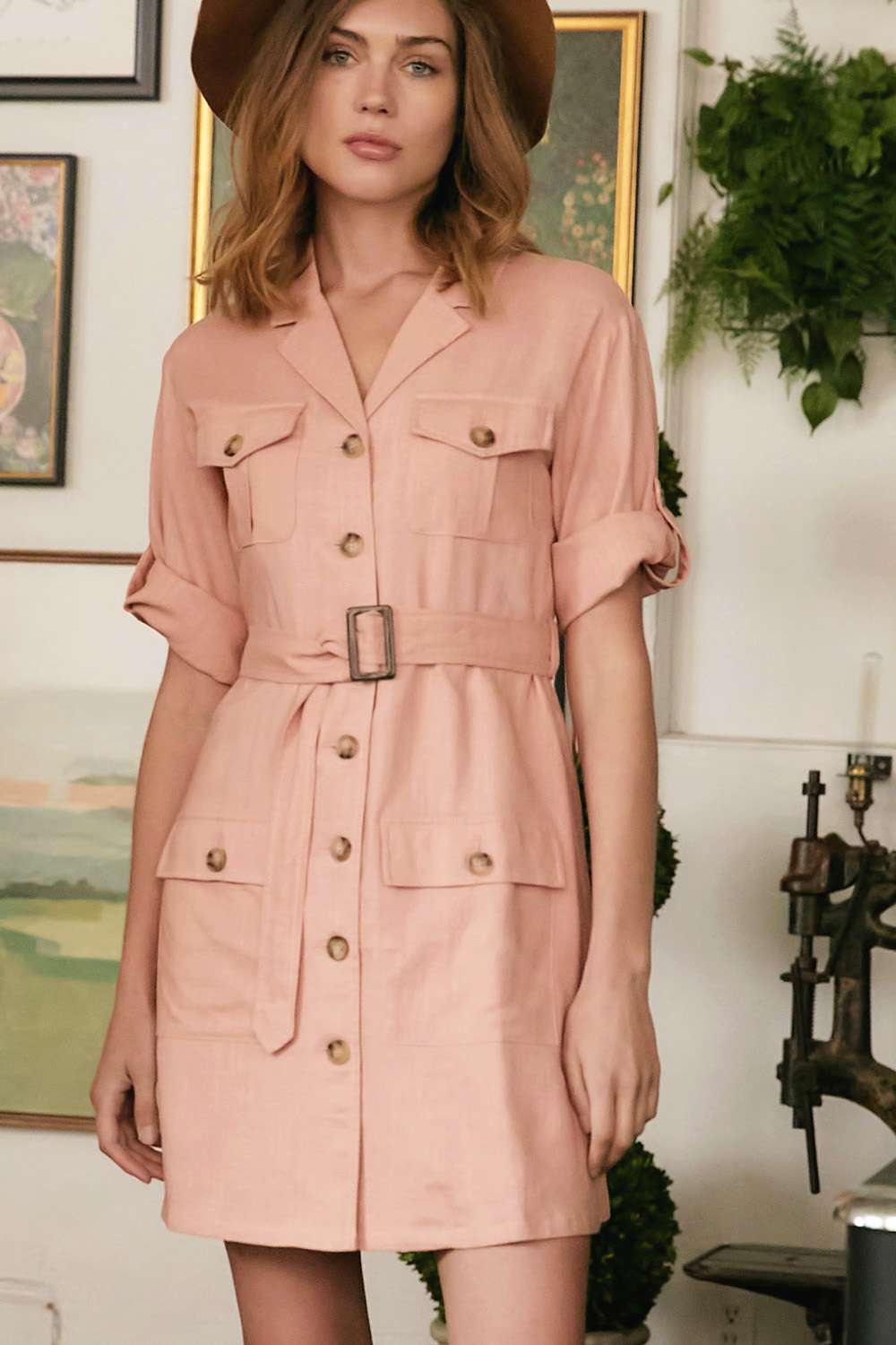 Drop Shoulder With Saist Tie Belted Dress - Absolute Fashion 2020