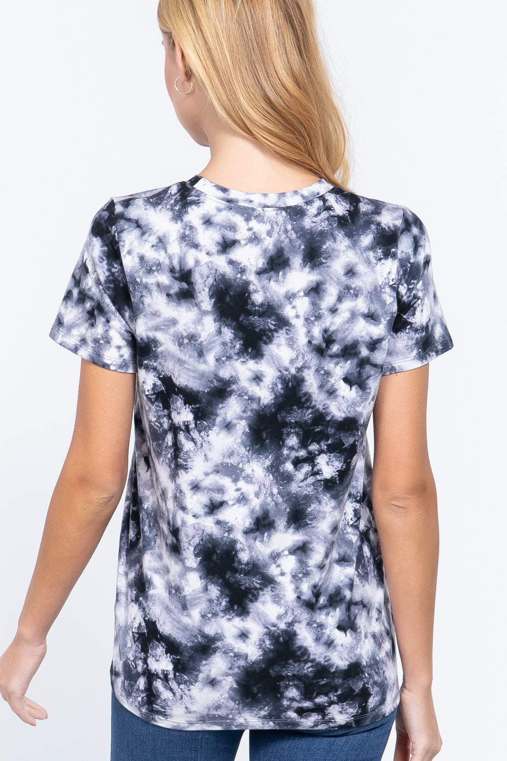 Short Slv Tie-dye Cotton Jersey Top - Absolute Fashion 2020