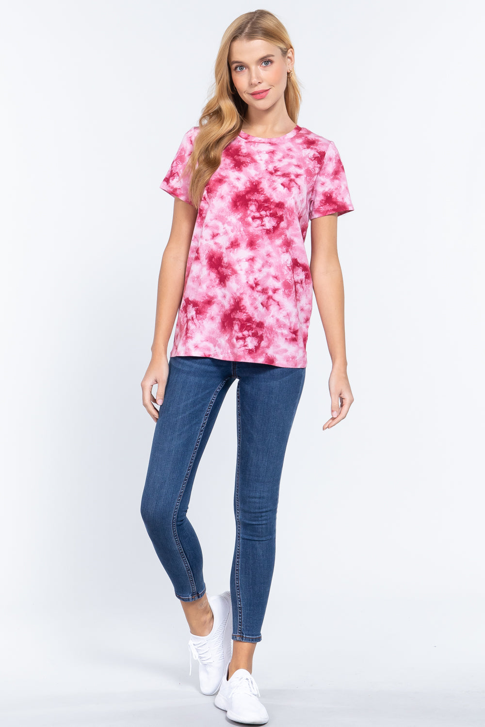 Short Slv Tie-dye Cotton Jersey Top - Absolute Fashion 2020