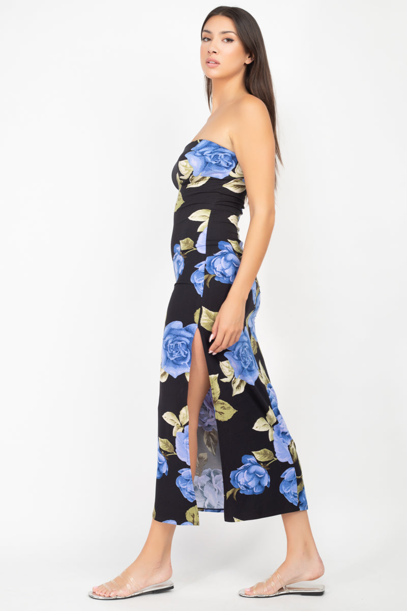 Floral Strapless Maxi Dress - Absolute Fashion 2020