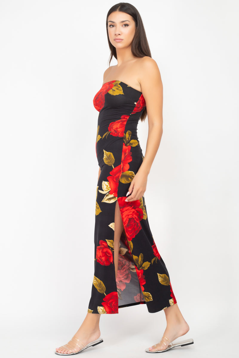 Floral Strapless Maxi Dress - Absolute Fashion 2020