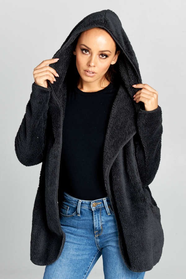 Hooded Fuzzy Fur Jacket - Absolute Fashion 2020