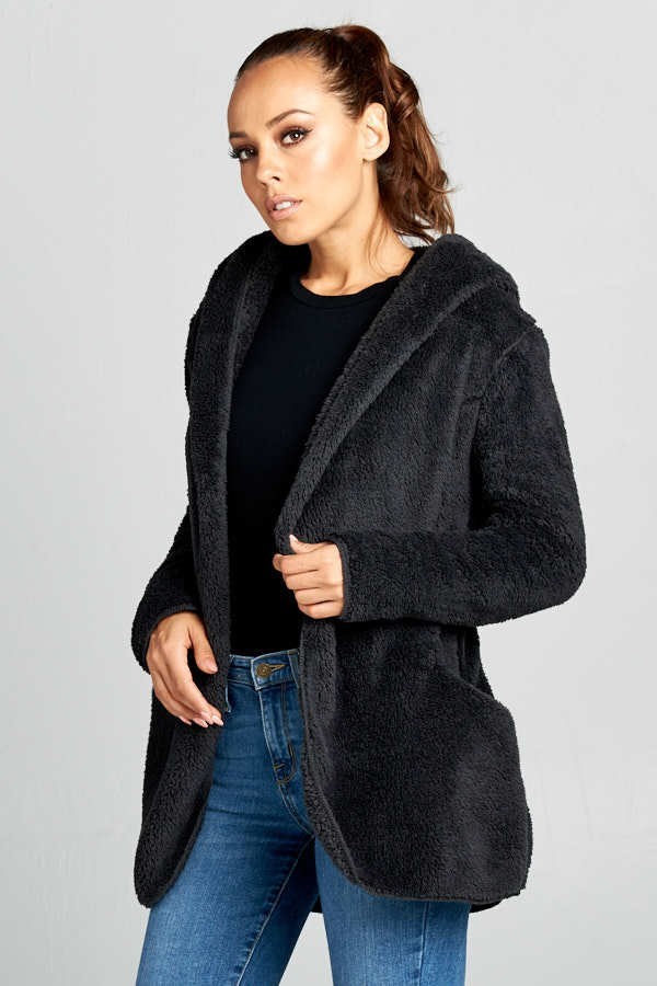 Hooded Fuzzy Fur Jacket - Absolute Fashion 2020