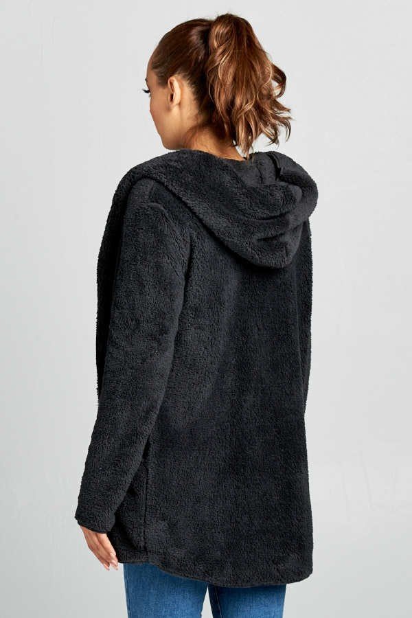 Hooded Fuzzy Fur Jacket - Absolute Fashion 2020