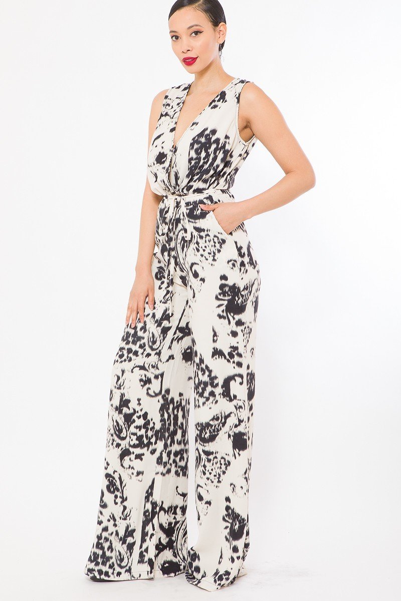Tie Dye Print Fashion Woven Jumpsuit - Absolute Fashion 2020