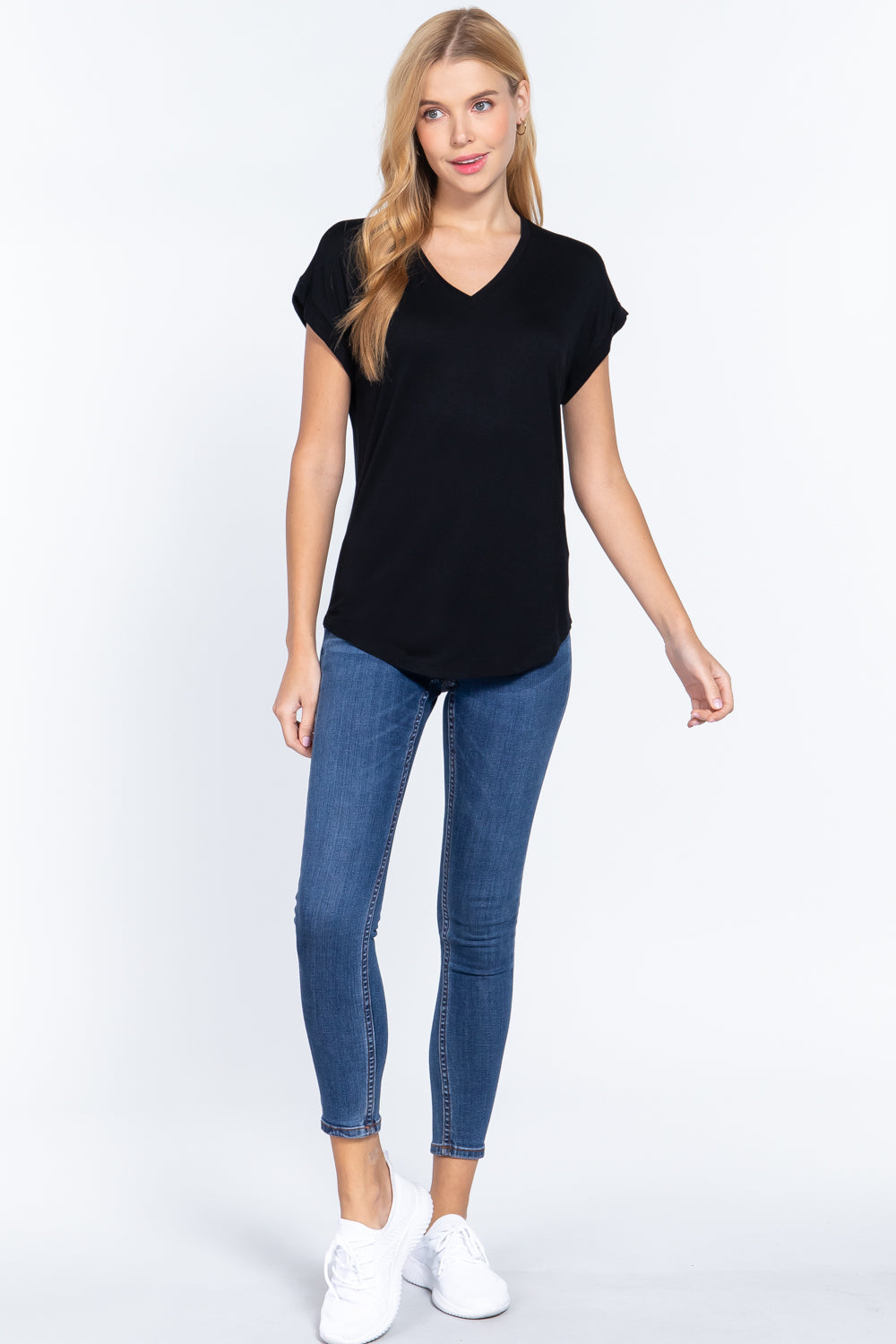Dolman Slv V-neck Rayon Jersey Top - Absolute Fashion 2020