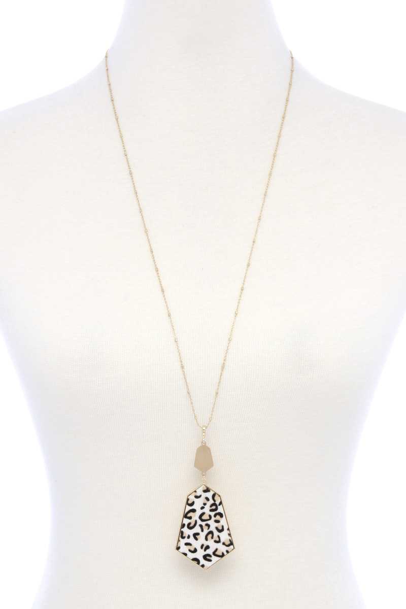 Faux Fur Animal Print Pendant Necklace - Absolute Fashion 2020