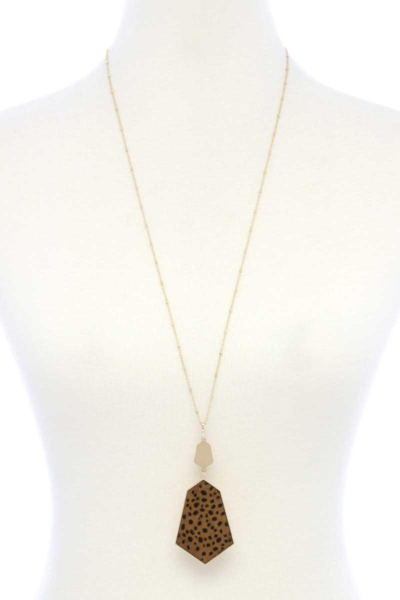 Faux Fur Animal Print Pendant Necklace - Absolute Fashion 2020
