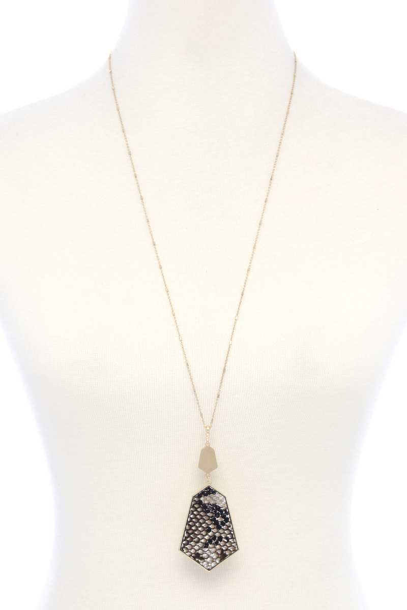 Faux Fur Animal Print Pendant Necklace - Absolute Fashion 2020