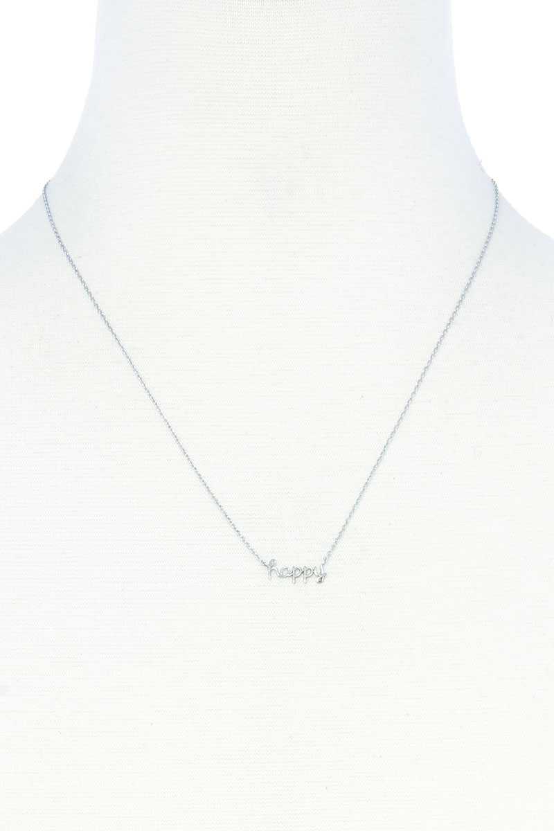 Happy Message Dainty Metal Necklace - Absolute Fashion 2020