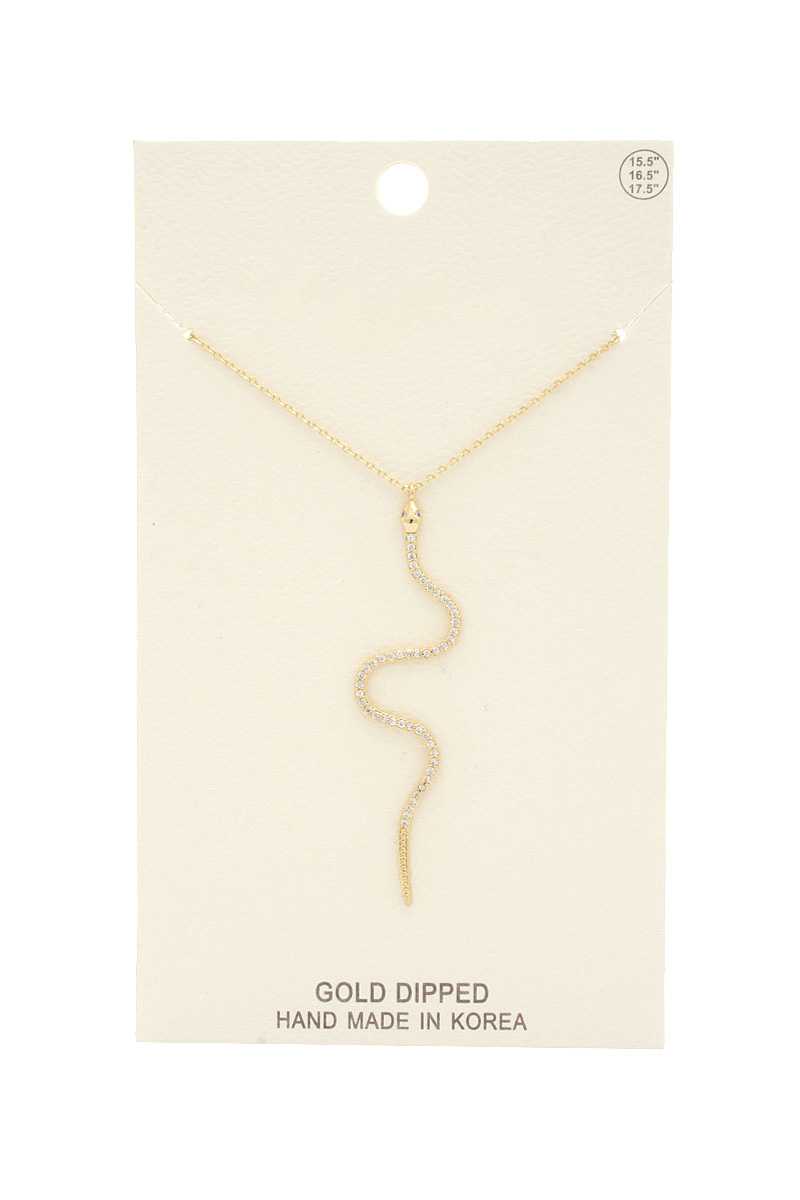 Rhinestone Snake Pendant Necklace - Absolute Fashion 2020
