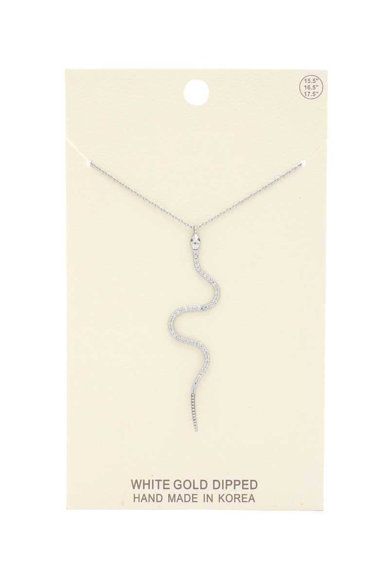 Rhinestone Snake Pendant Necklace - Absolute Fashion 2020