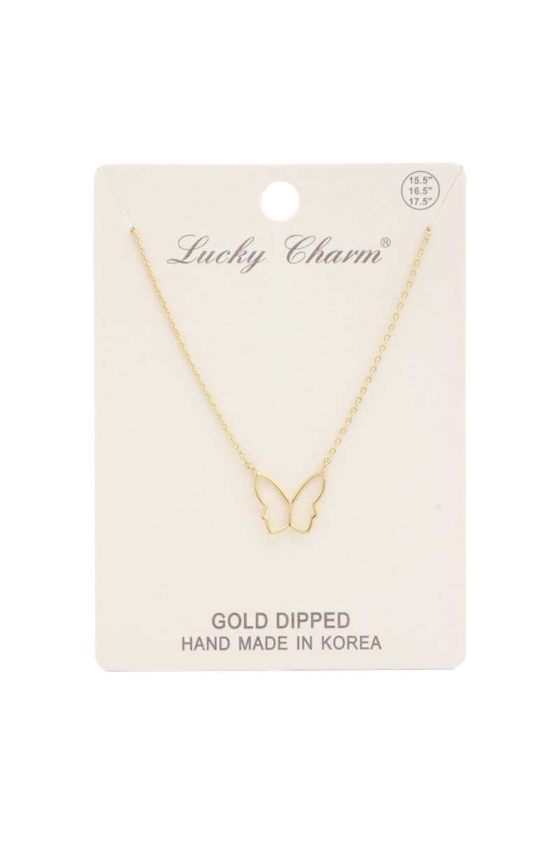 Cut Out Butterfly Charm Necklace - Absolute Fashion 2020